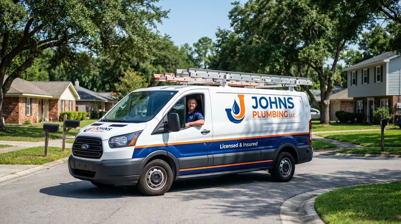 Johns Plumbing LLC service van in Los Alamos, NM