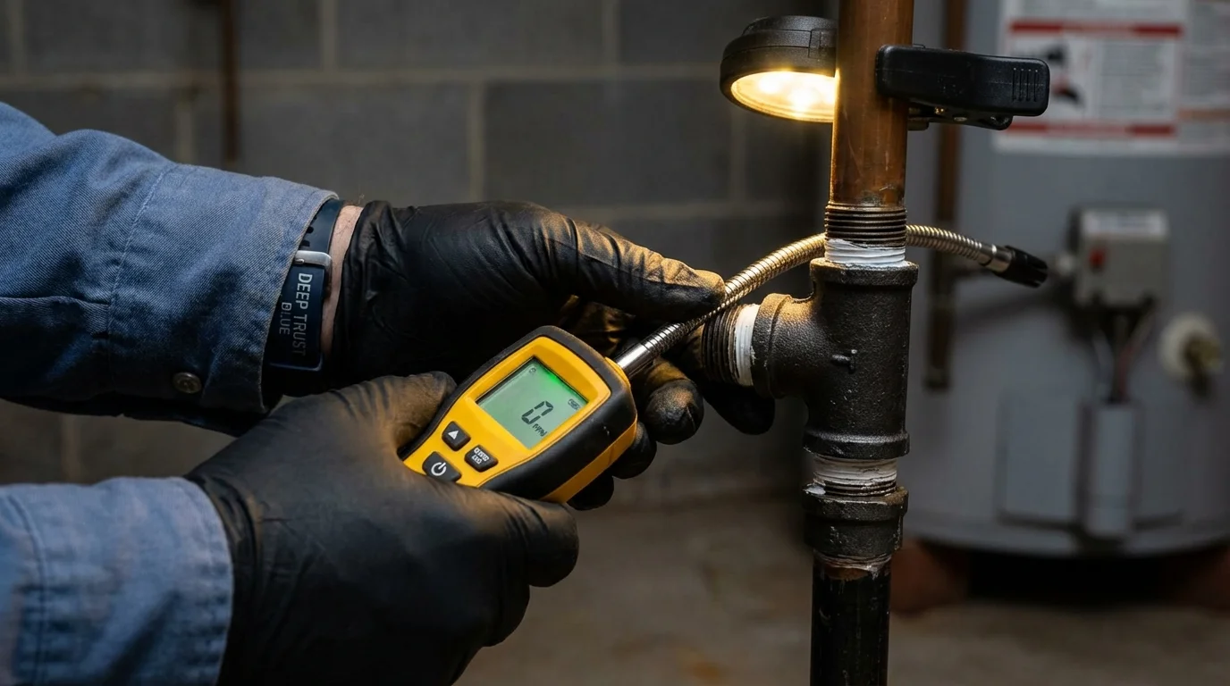 Gas leak detection with electronic sniffer by Johns Plumbing LLC in Los Alamos