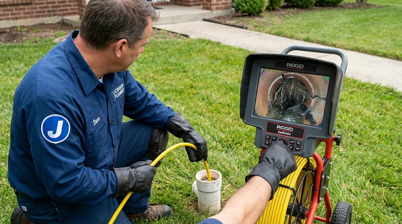 Sewer camera inspection being performed by Johns Plumbing LLC in Los Alamos