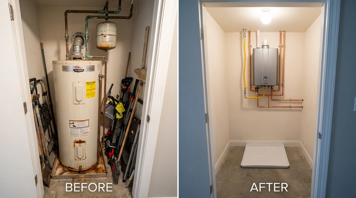 Tank water heater versus wall-mounted tankless unit comparison for Los Alamos, NM homeowners
